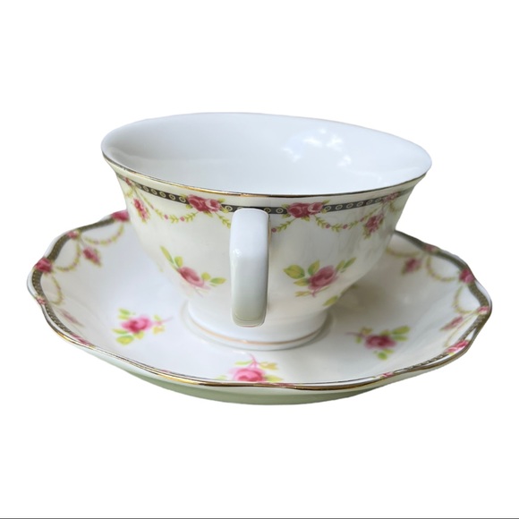 Grace Tea Ware Rose Teacup Saucer Set of Two Beautiful Rose Vintage Bone China - Picture 11 of 13
